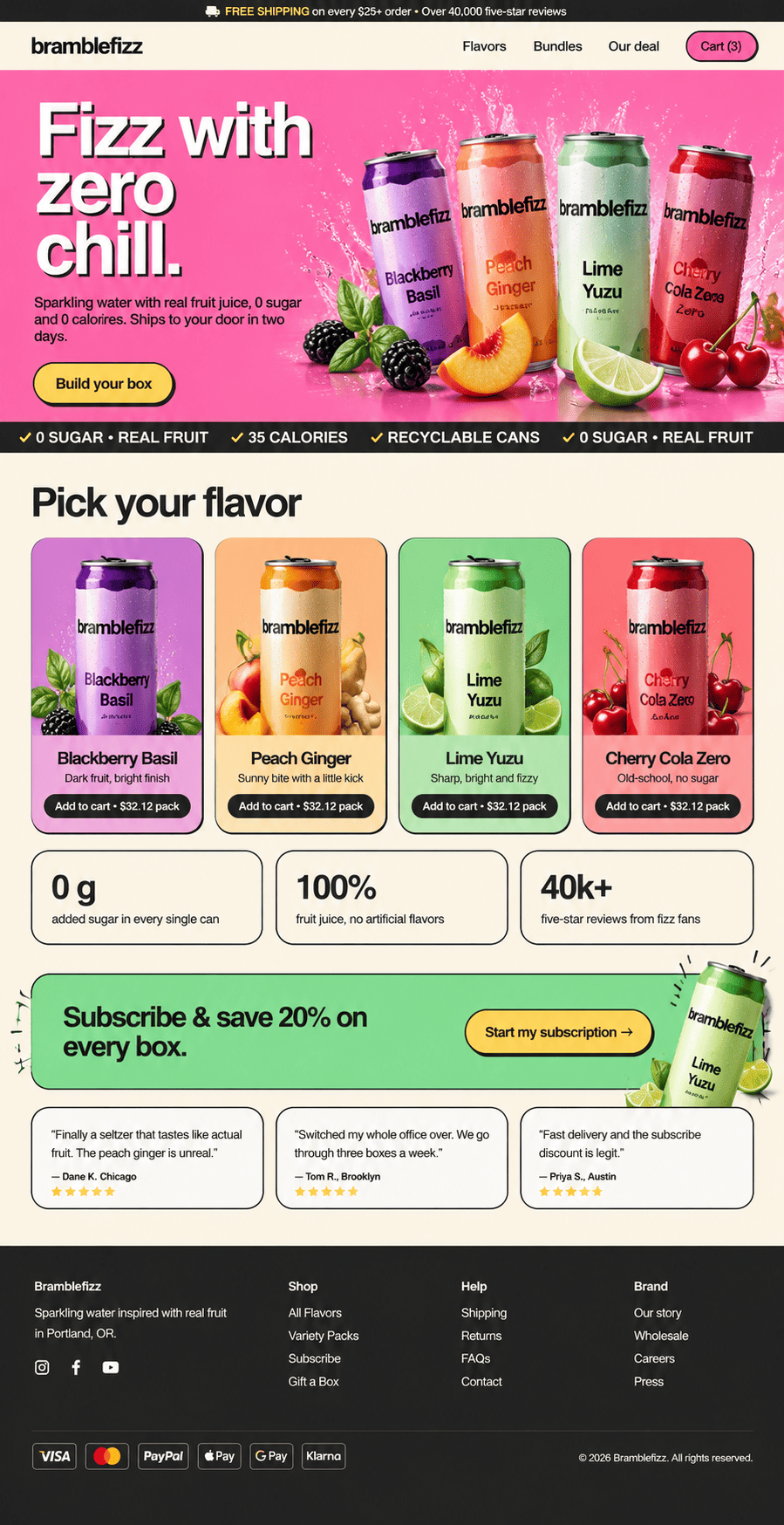 D2C Beverage E-commerce Website Design & Development – Bramblefizz