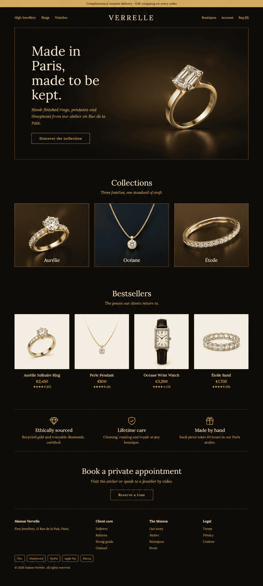 Luxury Jewellery E-commerce Website Design & Development – Verrelle